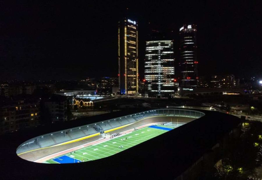 velodromo vigorelli skyline di notte